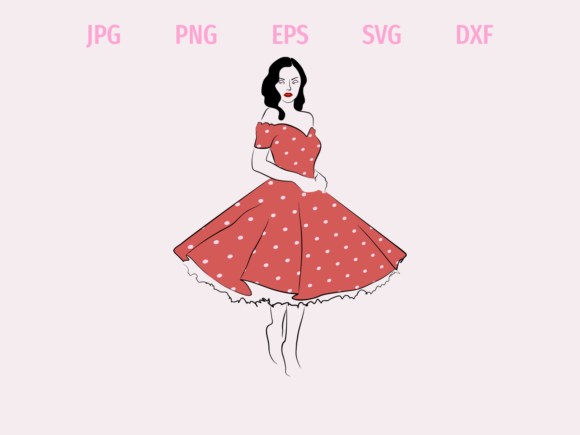 Download Vintage Dress Girl Minimalistic Art - Minimalistic Collection