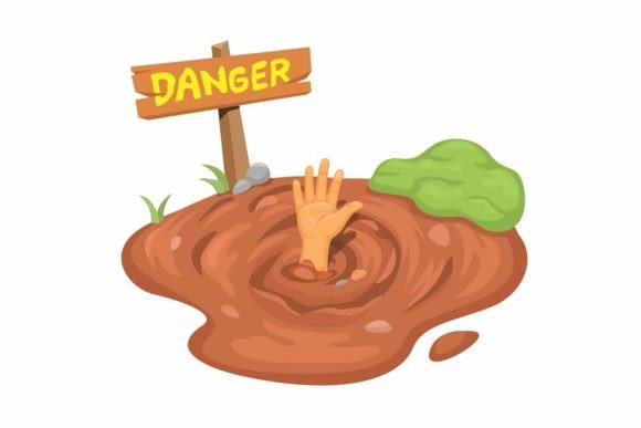Download QuickSand Danger Warning Sign Vector - Premium Resources