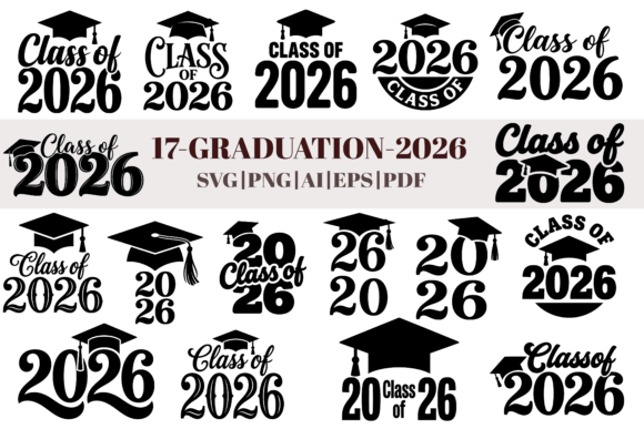 Download Class of 2026 Graduation SVG Bundle - Graduation Collection