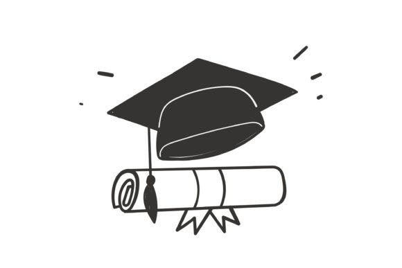 Download Doodle Graduation Cap and Diploma Letter - Diploma Collection