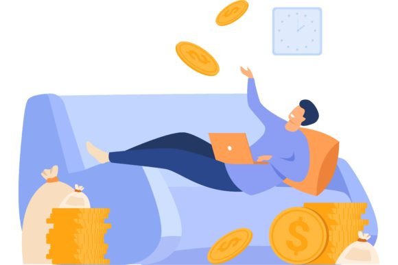 Download Successful Freelancer on Sofa with Lapto - Freelancer Collection