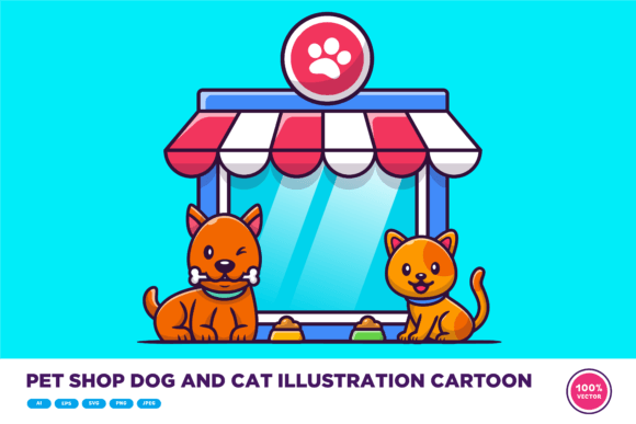 Download Pet Shop Dog and Cat Illustration - Pet shop Collection