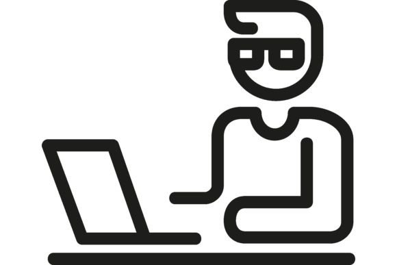 Download Freelancer Line Icon. Worker, Laptop, Re - Freelancer Collection