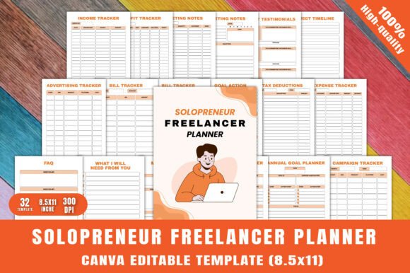 Download Solopreneur Freelancer Planner - Freelancer Collection