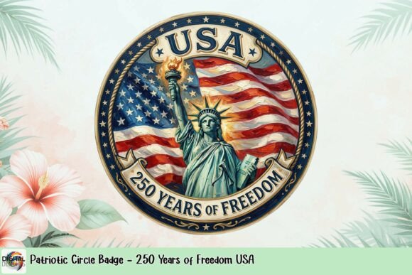 Download Patriotic Circle Badge - 250 Years of Freedom USA - Premium Resources